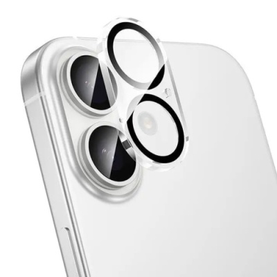 захисно скло на камеру hoco g13 3d для apple iphone 16/16 plus (чорний) 