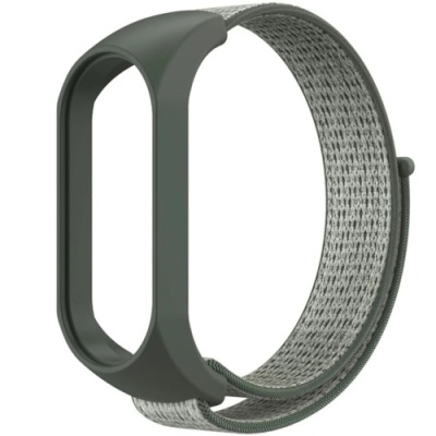 ремінець для xiaomi mi band 5/6/7 nylon (оливково-сірий) 
