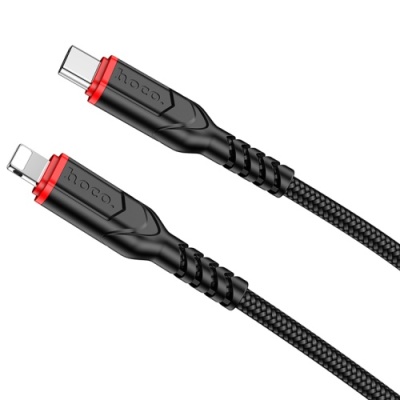 кабель hoco x59 victory type-c - lightning pd20w/3.0a/1m (чорний) 