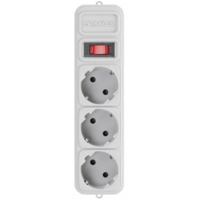 мережевий фільтр maxxter spm3-g-15g, сірий, 4.5 м кабель, 3 розетки 
