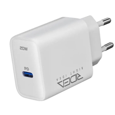 мережевий зарядний пристрій ridea rw-20124 rapid pro 1usb-c qc/pd 20w+type-c to type-c (бiлий) 