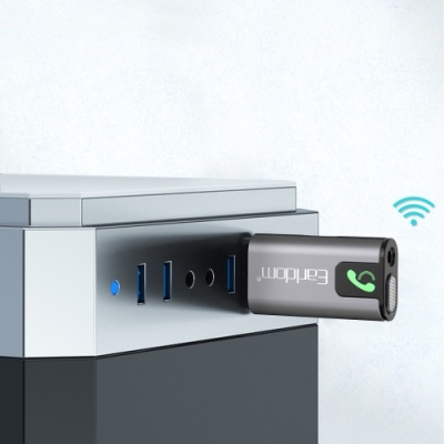 Bluetooth аудіо ресівер Earldom ET-BR12 BT5.3/USB/3,5mm/TF Card (Чорний)