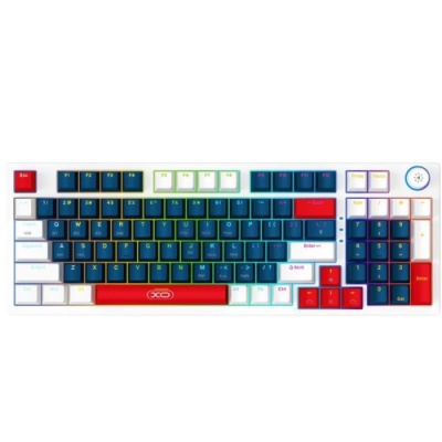клавіатура бездротова xo kb-08 wireless tri-mode 96-key mechanical (синій+білий+червоний) 