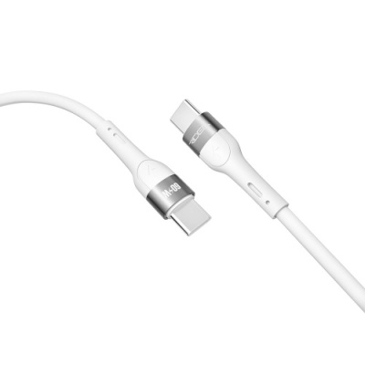 кабель ridea rc-xs51 x-silicone type-c - type-c 60w 1.2m (бiлий) 