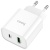 Мережевий Зарядний Пристрій Hoco C80A Plus 1USB/18W/QC3.0 + 1Type-C/20W/PD (Білий) мережевий зарядний пристрій hoco c80a plus 1usb/18w/qc3.0 + 1type-c/20w/pd (білий)