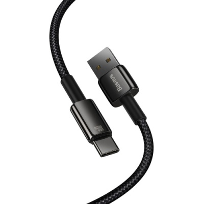 кабель baseus tungsten gold usb - type-c 100w/1m (cawj000001) (black) 