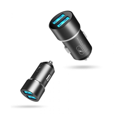 Автомобільний Зарядний Пристрій SkyDolphin SZ02T 2USB/2.4A + (USB - Type-C) (Чорний)
