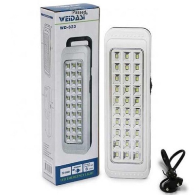 аварійний led світильник weidasi wd-823a з акумулятором 30 світлодіодів (1000 mah) 