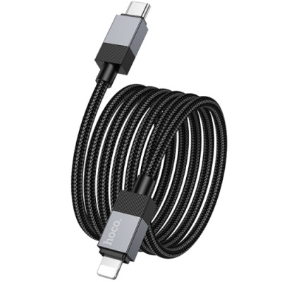 кабель hoco x110 type-c - lightning 27w/1m (чорний) 