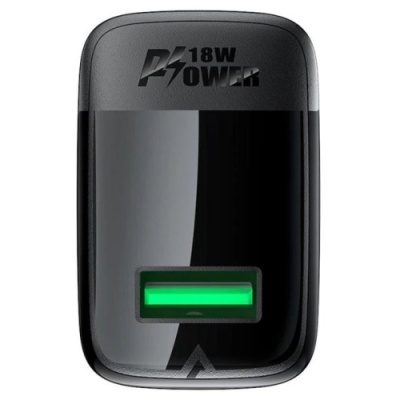мережевий зарядний пристрій acefast a90 qc 3.0 (1usb/3a/18w) (чорний) 