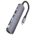 usb hub hoco hb28 type-c multi-function converter (hdtv+usb3.0+usb2.0+sd+tf+pd) (металево-сірий) 