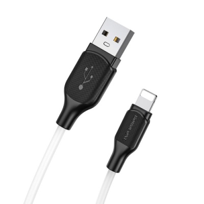кабель borofone bx42 soft silicone usb - lightning 2.4a/1m (білий) 