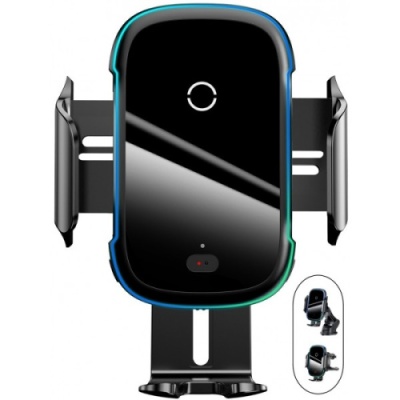 Автотримач з бездротовою зарядкою Baseus Wireless Charger Light Electric Car Mount (WXHW03-01) Black