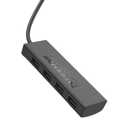 usb hub hoco hb41 easy 4-in-1 converter (usb to usb2.0*4) 1,2m. black 