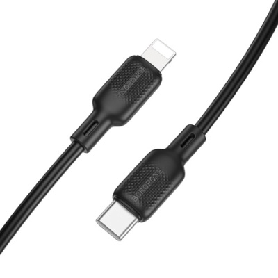 кабель borofone bx113 silicone type-c - lightning pd27w/1m (чорний) 