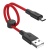 кабель hoco x21 plus silicone usb - microusb 2.4a/0.25m (чорно-червоний) 