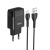 мережевий зарядний пристрій hoco c72q 1usb/18w/qc3.0 + (usb - microusb) (чорний) 