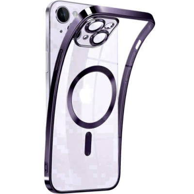 Купить чохол tpu metallic full camera with magsafe для apple iphone 15 (dark purple) онлайн