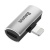перехідник baseus l46 lightning - (lightning audio+lightning charge) (cal46-s1) (black-silver) 