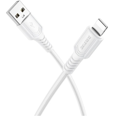кабель borofone bx116 usb - lightning 2.4a/1м (бiлий) 