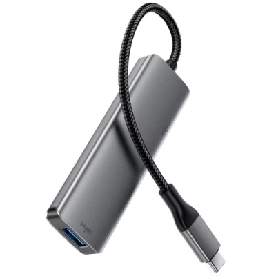 usb hub acefast j15 4in1 type-c (сірий) 