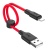 кабель hoco x21 plus silicone usb - lightning 2.4a/0.25m (чорно-червоний) 
