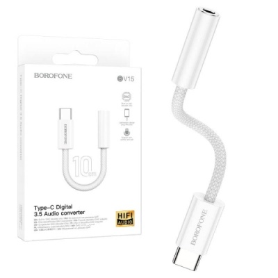 перехідник borofone bv15 type-c - 3.5 audio jack (сірий) 