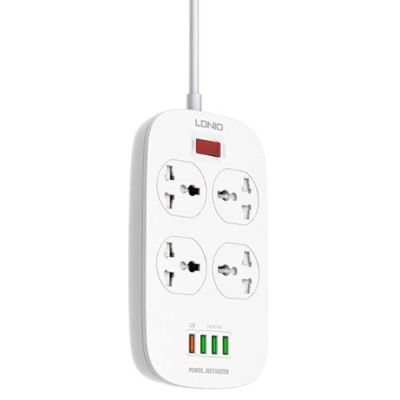 мережевий подовжувач ldnio sc4407 qc3.0 4usb (бiлий) 