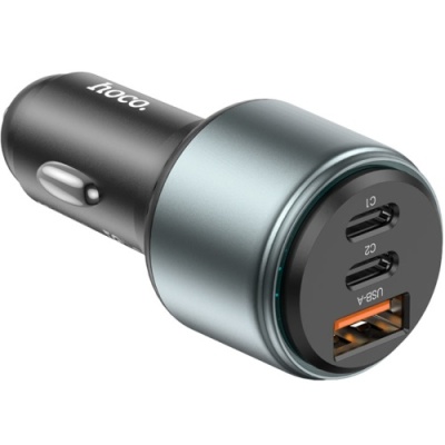 Автомобільний Зарядний Пристрій Hoco NZ9 PD65W+30W+QC3.0 (2Type-C/1USB) (чорний)