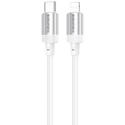 кабель borofone bx108 silicone type-c - lightning 27w/1m (білий) 