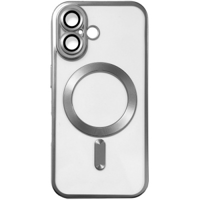 Купить чохол tpu metallic full camera with magsafe для apple iphone 16 (matte silver) онлайн