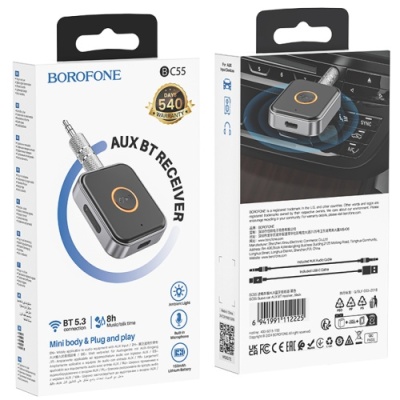 Bluetooth аудіо ресівер Borofone BC55 (Чорний)