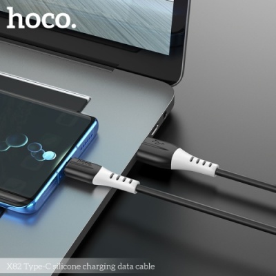 кабель hoco x82 silicone usb - type-c 3a/1m (чорний) 