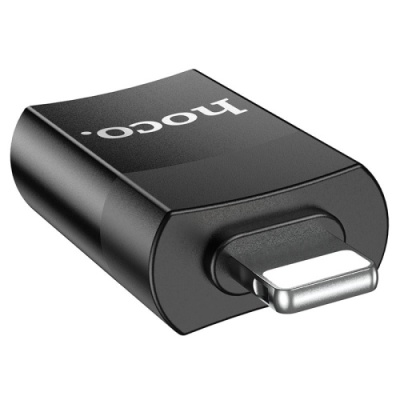 перехідник hoco ua17 ip male to usb female usb2.0 adapter (чорний) 
