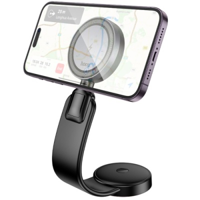 Автотримач Hoco HW29 Magnetic Ring Wireless 15W (Чорно-Сiрий)