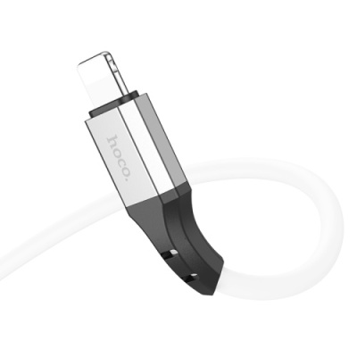 кабель hoco x86 silicone usb - lightning 2.4a/1m (білий) 