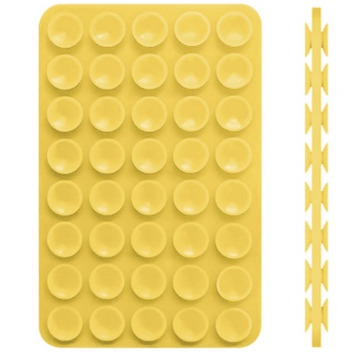 Купить силіконова тримач-присоска двостороння для телефону double side silicone (100*64мм) (жовтий) онлайн