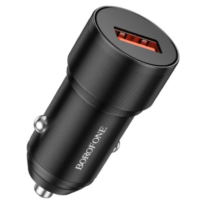 Автомобільний Зарядний Пристрій Borofone BZ19A Wisdom 1USB/18W/QC3.0 (Чорний)