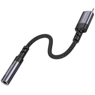 перехідник borofone bv24 lightning(male) to 3.5mm(female) 0.15m (сірий) 