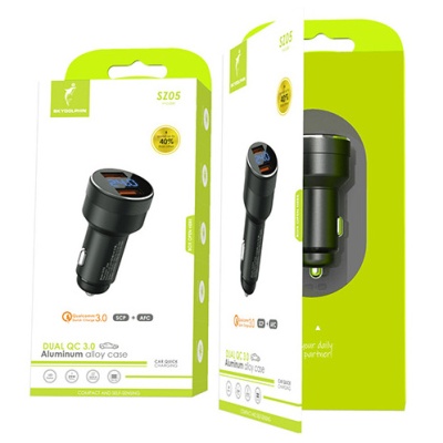Автомобільний Зарядний Пристрій SkyDolphin SZ05 2USB/18W/QC3.0 (Чорний)