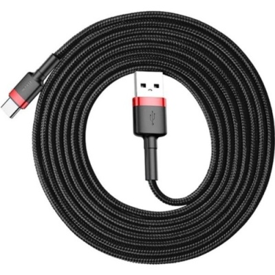 кабель baseus cafule usb - type-c 2.0a/3m (catklf-u91) (blak-red 