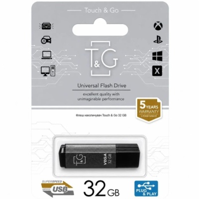 usb флеш-накопичувач t&g 32gb vega 121 (чорний) 