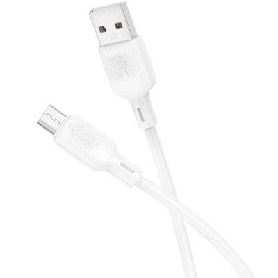 кабель borofone bx113 silicone usb - microusb 2.4a/1m (бiлий) 