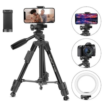 штатив neepho np-3170s (не знімний майданчик+тримач/bt-пульт/40-105см) (чорний) 