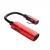 перехідник hoco ls18 lightning - (lightning audio+lightning charge) (червоний) 
