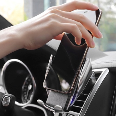 Автотримач Hoco CA34 Wireless Fast Charge (Сталевий)