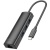 usb hub hoco hb42 4-in-1 (type-c to usb3.0*3+rj45 1gbps) (l=0.2m) (чорний) 