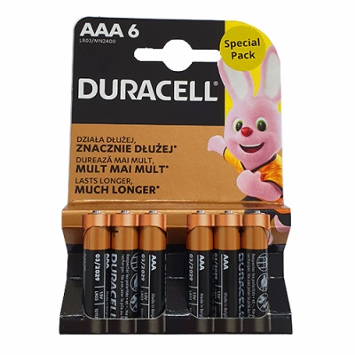 батарейка duracell lr3 bl 6 aaa (6шт) 
