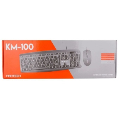 клавіатура дротова + миша fantech km100 (чорний) 