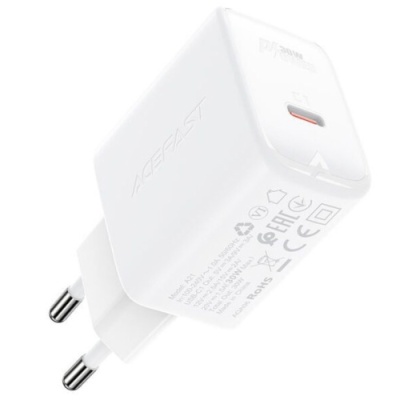 мережевий зарядний пристрій acefast a21 pd30w (1type-c) (білий) 